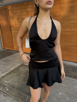 Amelia Top y Amelia Mini Skirt - negro