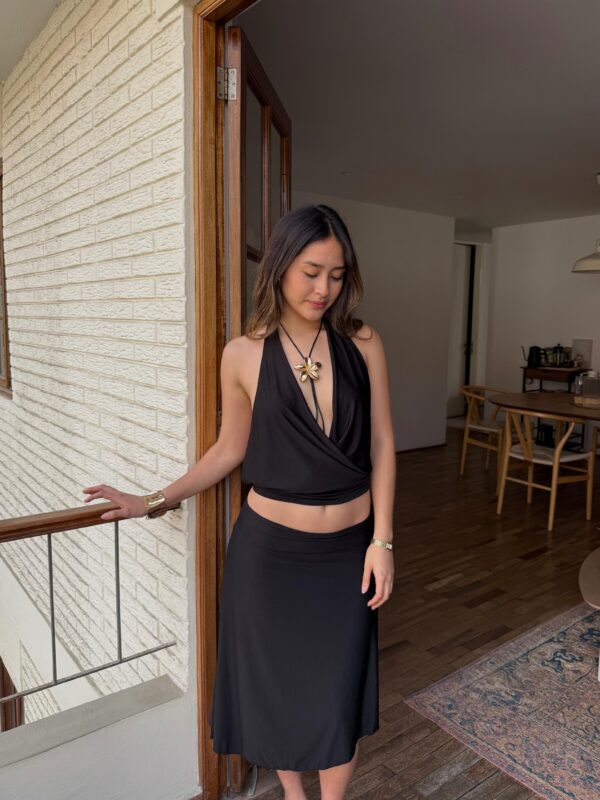 Falda Midi Rafaella - negro