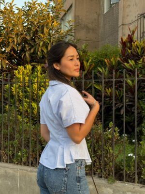 Blusa Nora – rayas celestes